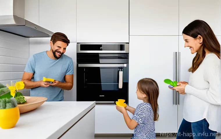 홈가전 할인 이벤트 - **Prompt 1: Italian Family Enjoying a Modern, Energy-Efficient Kitchen**
    "A happy Italian family...
