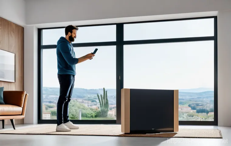 스마트 TV 설정 방법 - **Prompt 1: The Grand Unboxing and Initial Setup of a Smart TV in an Italian Home**
    A wide shot ...