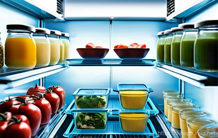 냉장고 전기 절약 팁 - **Prompt:** A clean, modern kitchen with warm, natural lighting. An adult, casually dressed in jeans... 냉장고 전기 절약 팁 - **Prompt:** A clean, modern kitchen with warm, natural lighting. An adult, casually dressed in jeans...