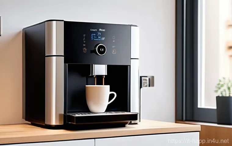 스마트플러그 활용 사례 - **Morning Coffee Bliss with Smart Automation**
Prompt: A cozy, sunlit modern Italian kitchen in ...
