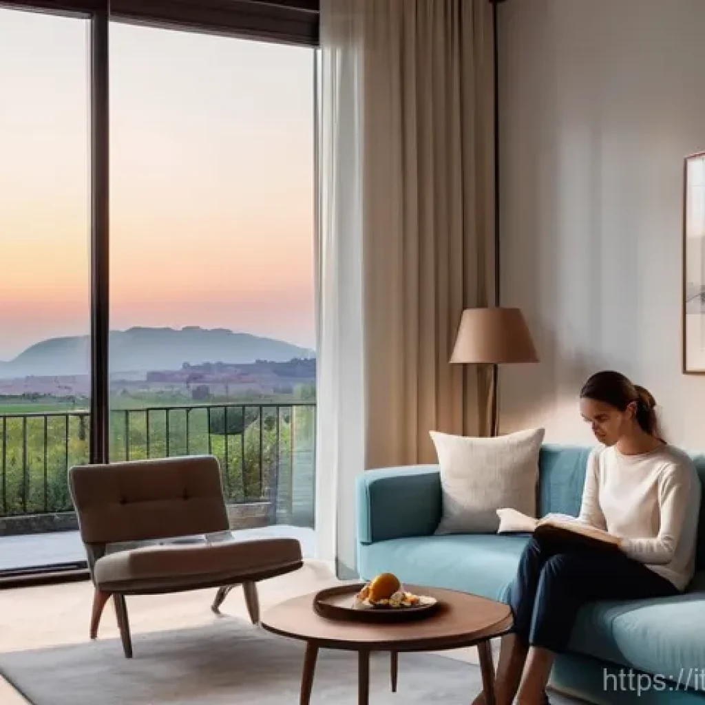 스마트 가전 최적화 설정 - **"Cozy Italian Evening with Smart Climate Control"**
    A wide shot of a contemporary Italian livi...