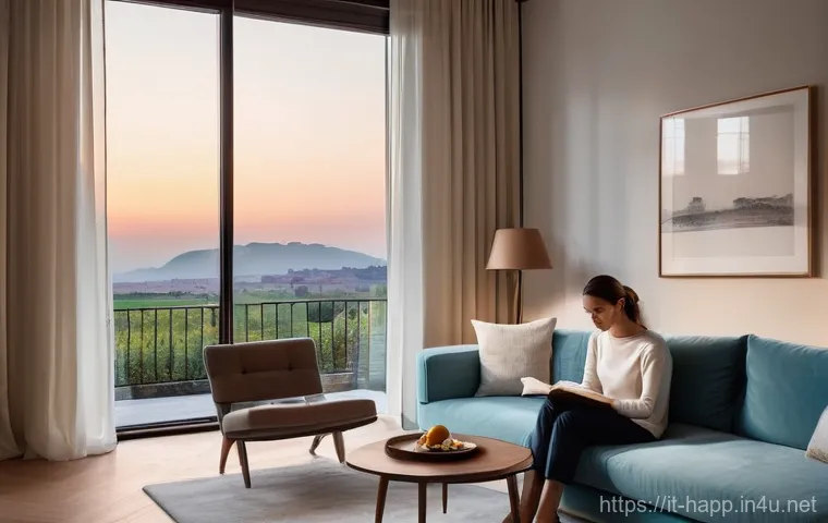 스마트 가전 최적화 설정 - **"Cozy Italian Evening with Smart Climate Control"**
A wide shot of a contemporary Italian livi...
